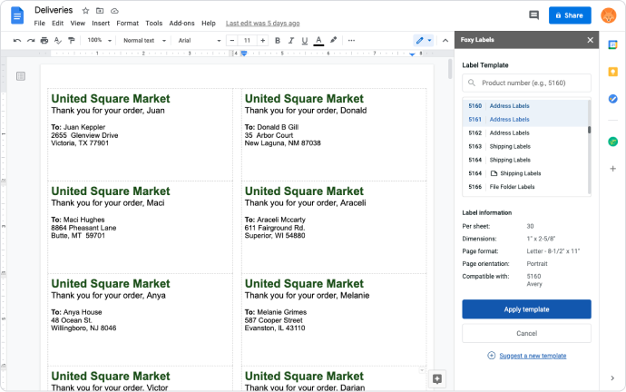 Detail Address Label Template Google Docs Nomer 23