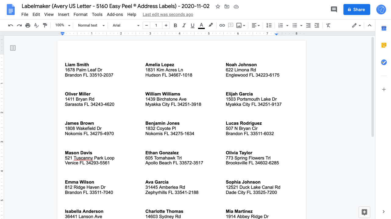 Detail Address Label Template Google Docs Nomer 4