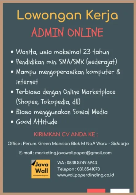 Detail Admin Online Shop Kerja Dari Rumah Nomer 27