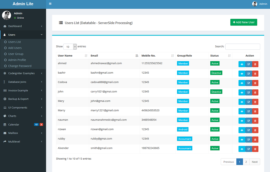 Detail Admin Template Php Mysql Nomer 16