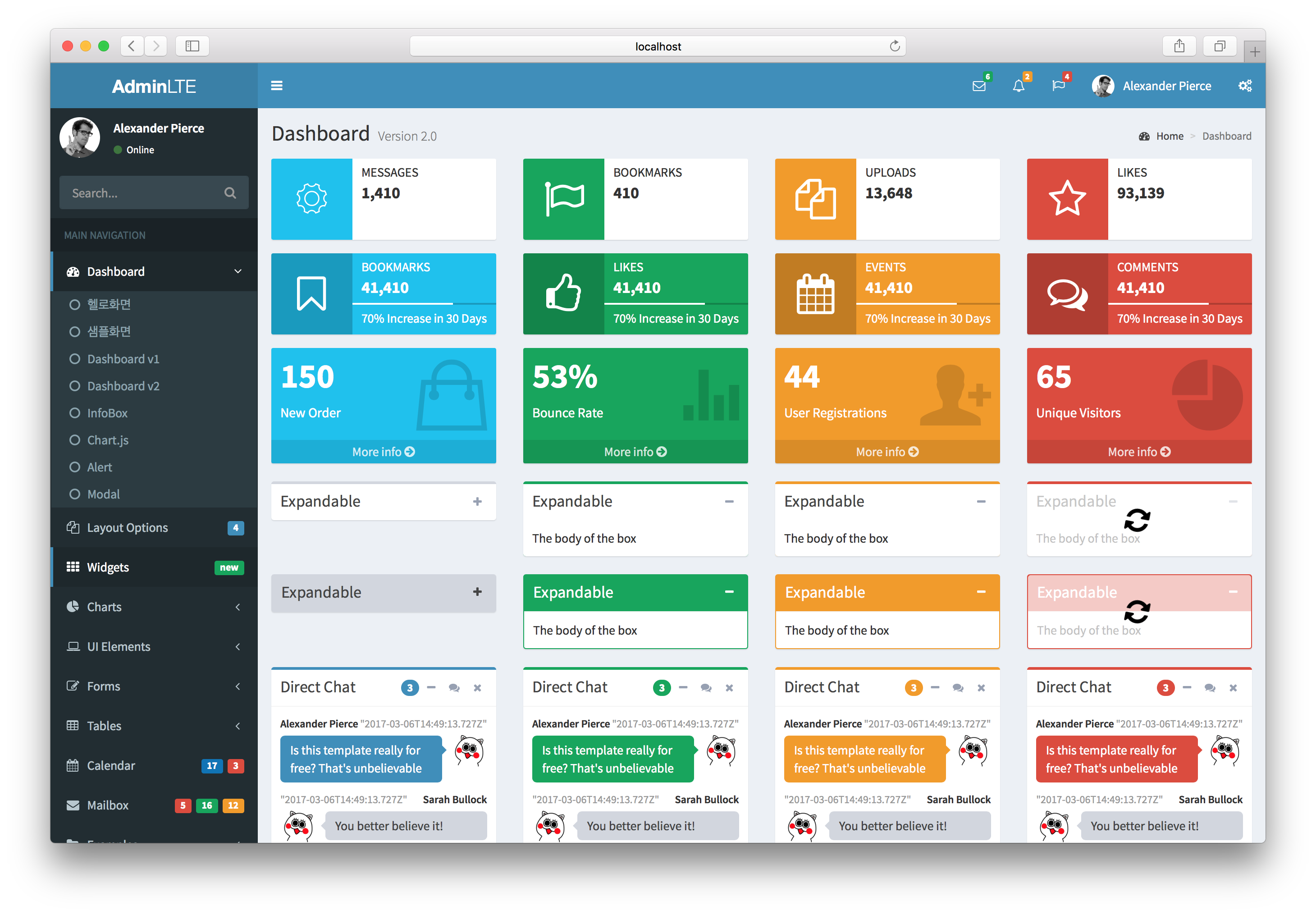 Detail Adminlte Free Template Nomer 14