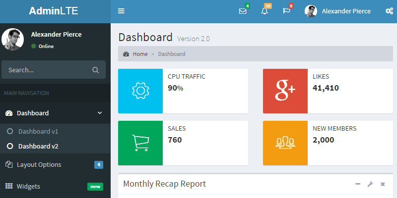 Detail Adminlte Free Template Nomer 21