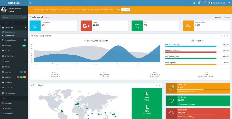 Detail Adminlte Free Template Nomer 27