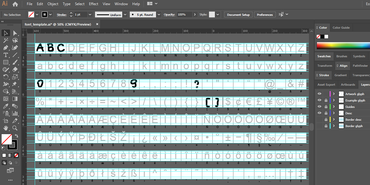 Adobe Illustrator Font Template - KibrisPDR