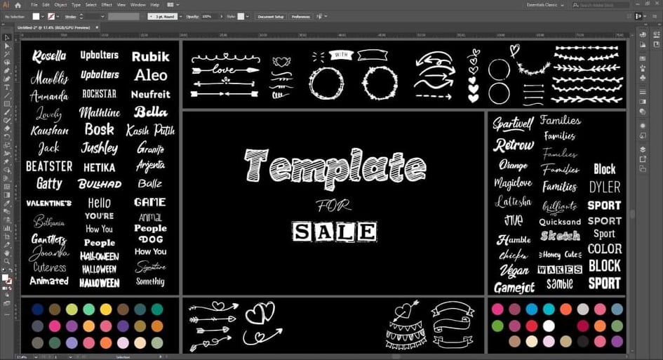 Detail Adobe Illustrator Font Template Nomer 8