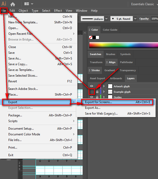 Detail Adobe Illustrator Font Template Nomer 9