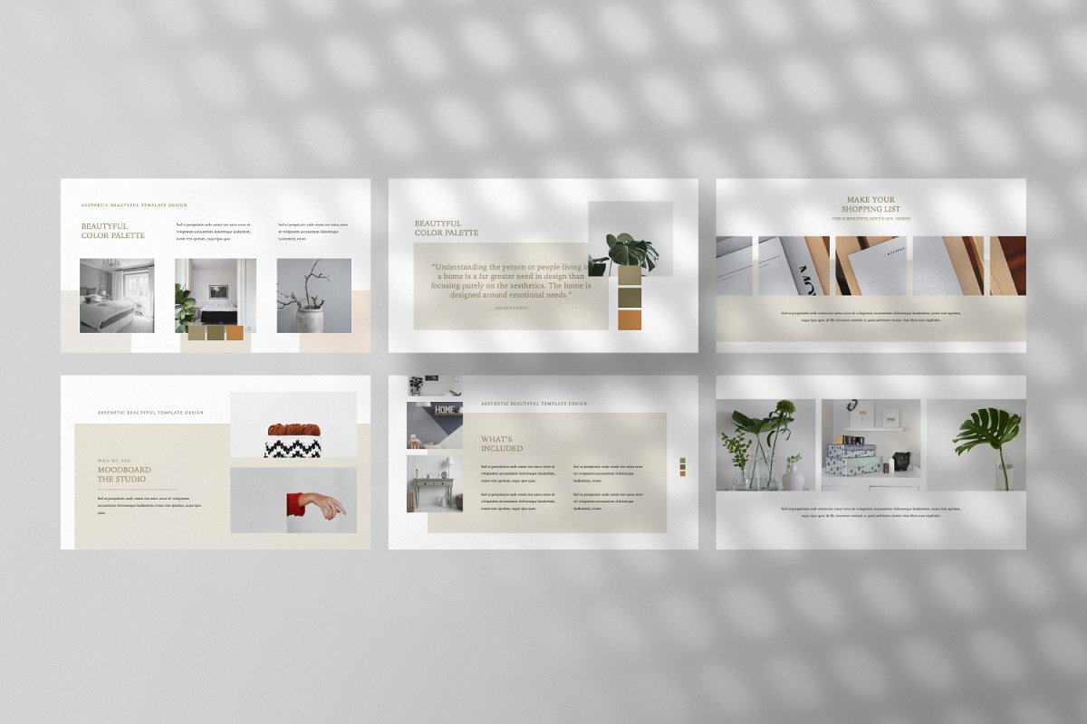 Detail Aesthetic Powerpoint Template Free Download Nomer 41