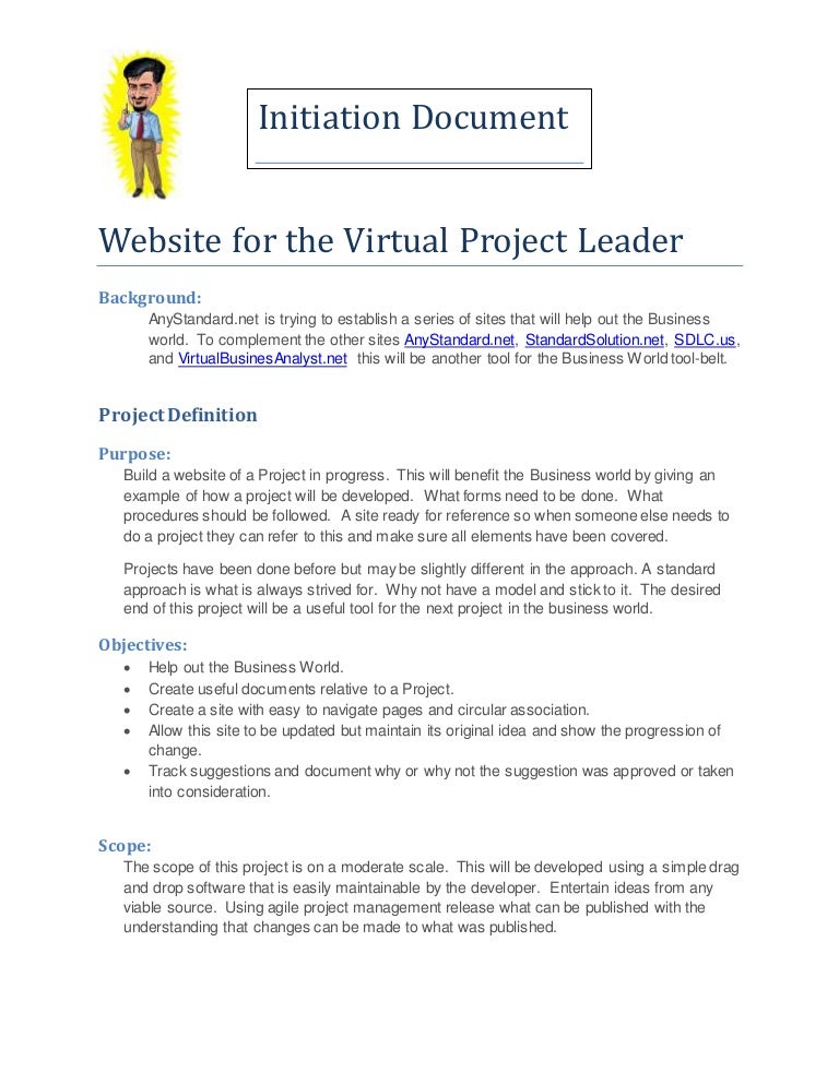 Detail Agile Project Initiation Document Template Nomer 34