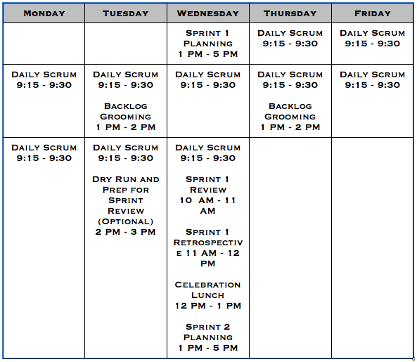 Detail Agile Sprint Calendar Template Nomer 34