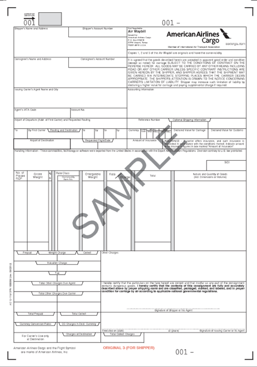 Detail Air Waybill Template Excel Nomer 11