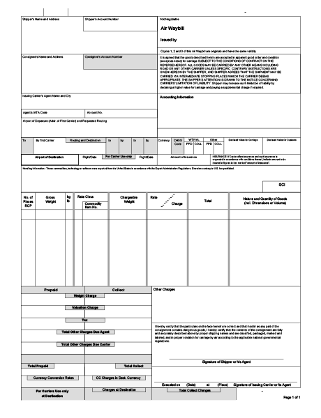 Detail Air Waybill Template Excel Nomer 6