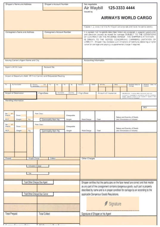 Detail Air Waybill Template Excel Nomer 10