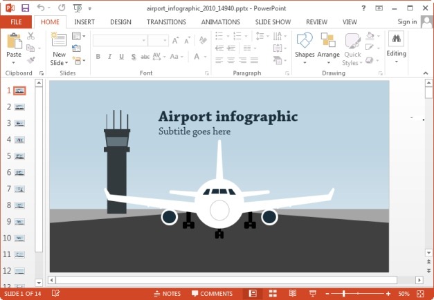 Detail Aircraft Powerpoint Template Nomer 32