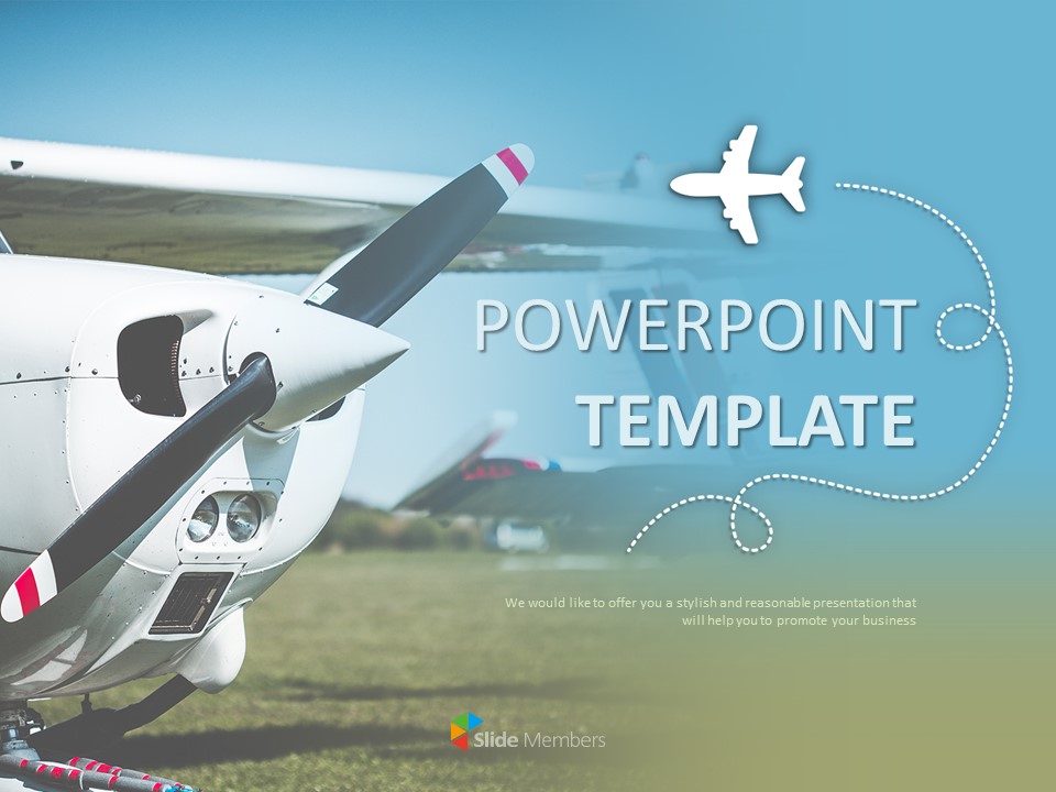 Detail Aircraft Powerpoint Template Nomer 6