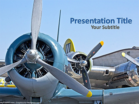 Detail Aircraft Powerpoint Template Nomer 48