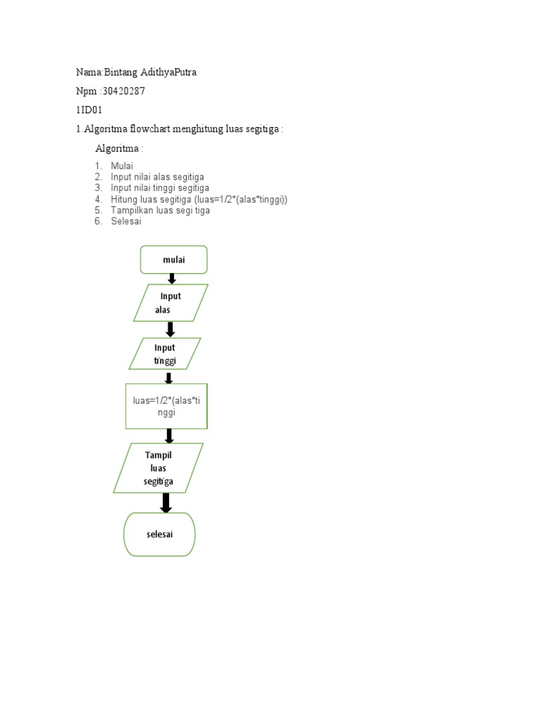 Detail Algoritma Dan Flowchart Menghitung Luas Segitiga Nomer 40
