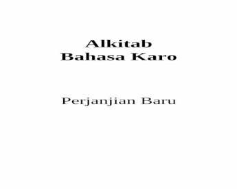 Detail Alkitab Bahasa Karo Nomer 37