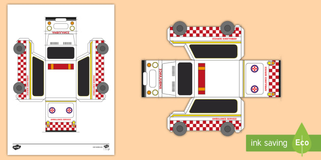 Detail Ambulance Craft Template Nomer 2