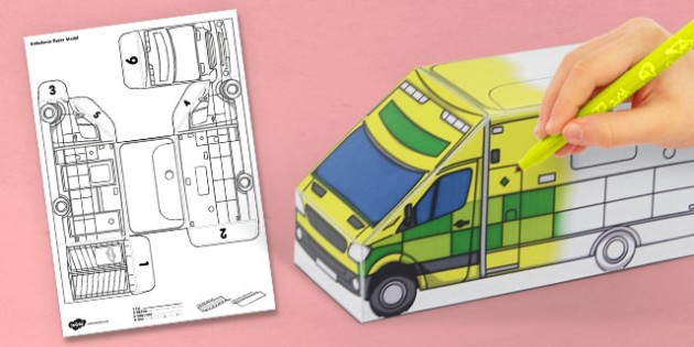 Detail Ambulance Craft Template Nomer 9