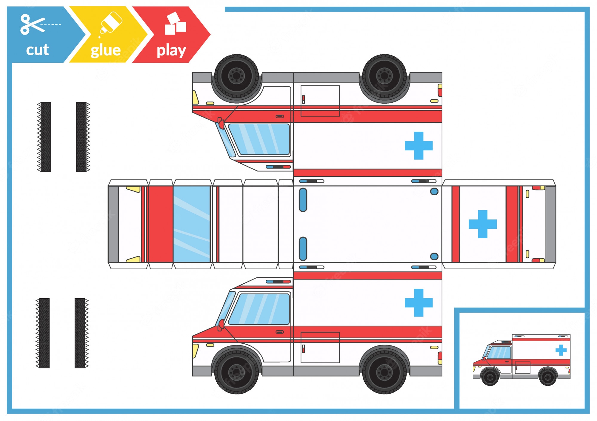 Detail Ambulance Craft Template Nomer 43