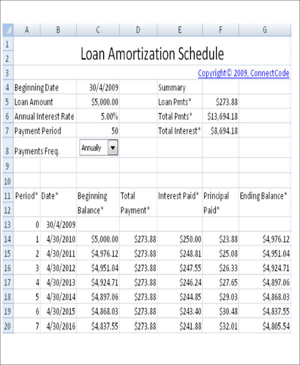 Detail Amortization Schedule Template Nomer 14