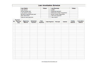 Detail Amortization Schedule Template Nomer 42