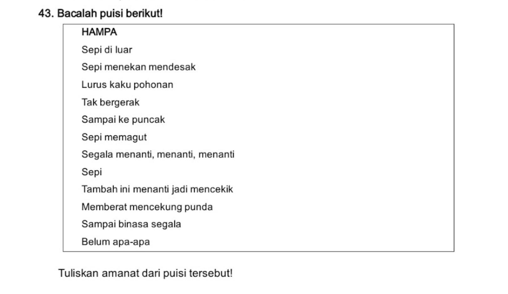 Detail Analisis Puisi Chairil Anwar Nomer 32