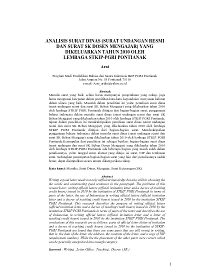 Detail Analisis Surat Dinas Nomer 45