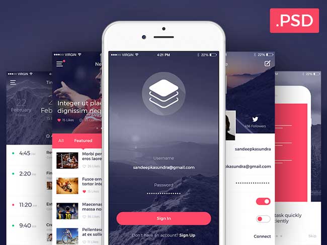Detail Android Ui Template Psd Nomer 14