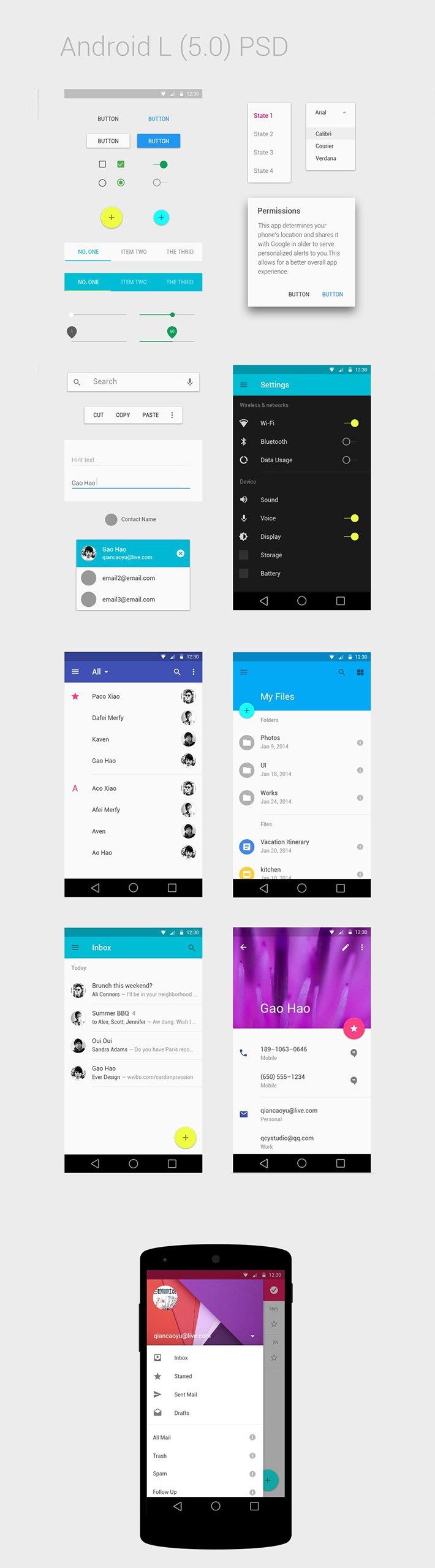 Detail Android Ui Template Psd Nomer 24