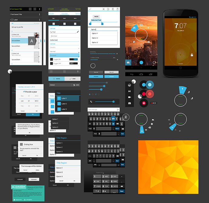 Detail Android Ui Template Psd Nomer 5