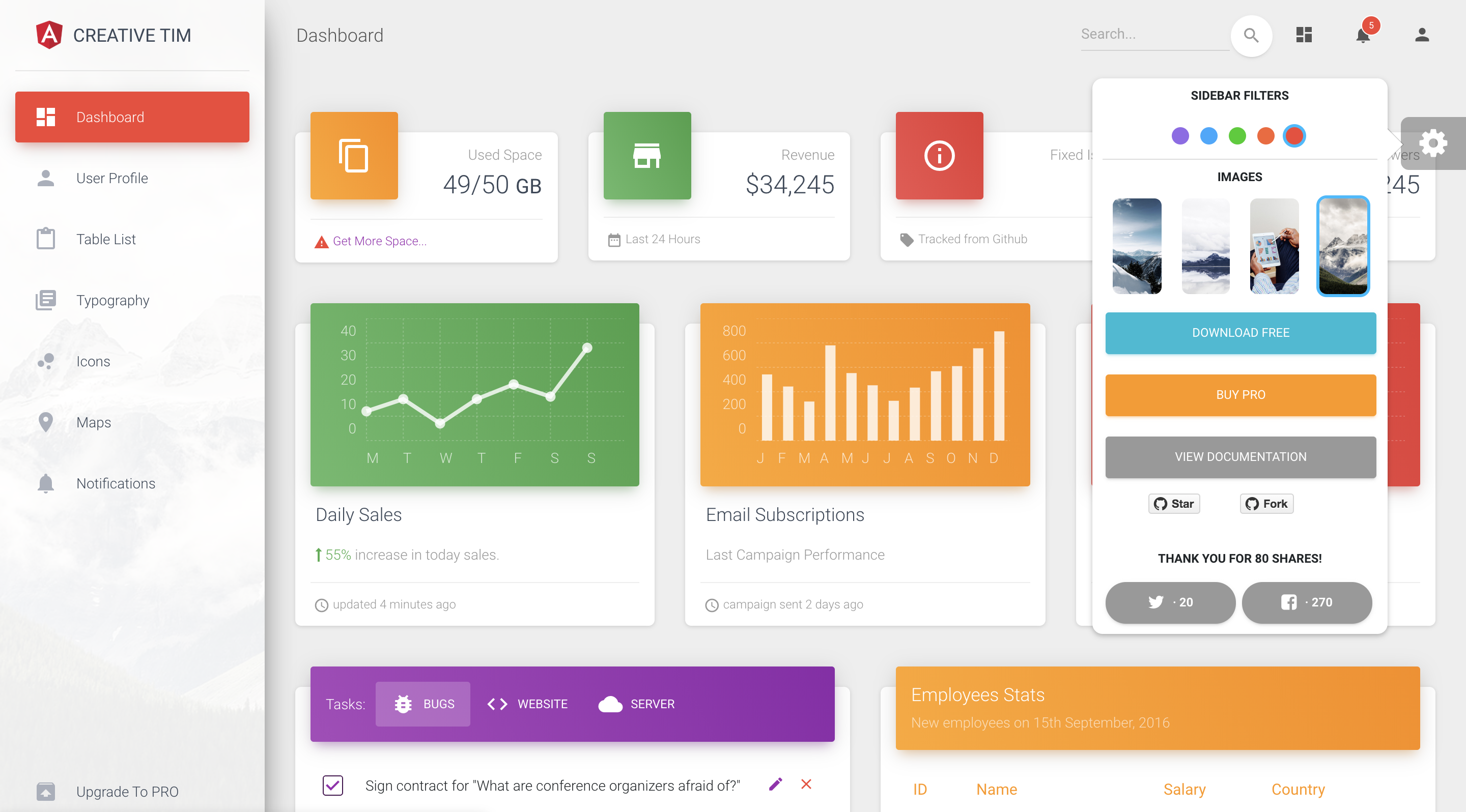 Angular Material Design Template - KibrisPDR