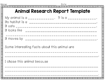 Detail Animal Report Template 4th Grade Nomer 11