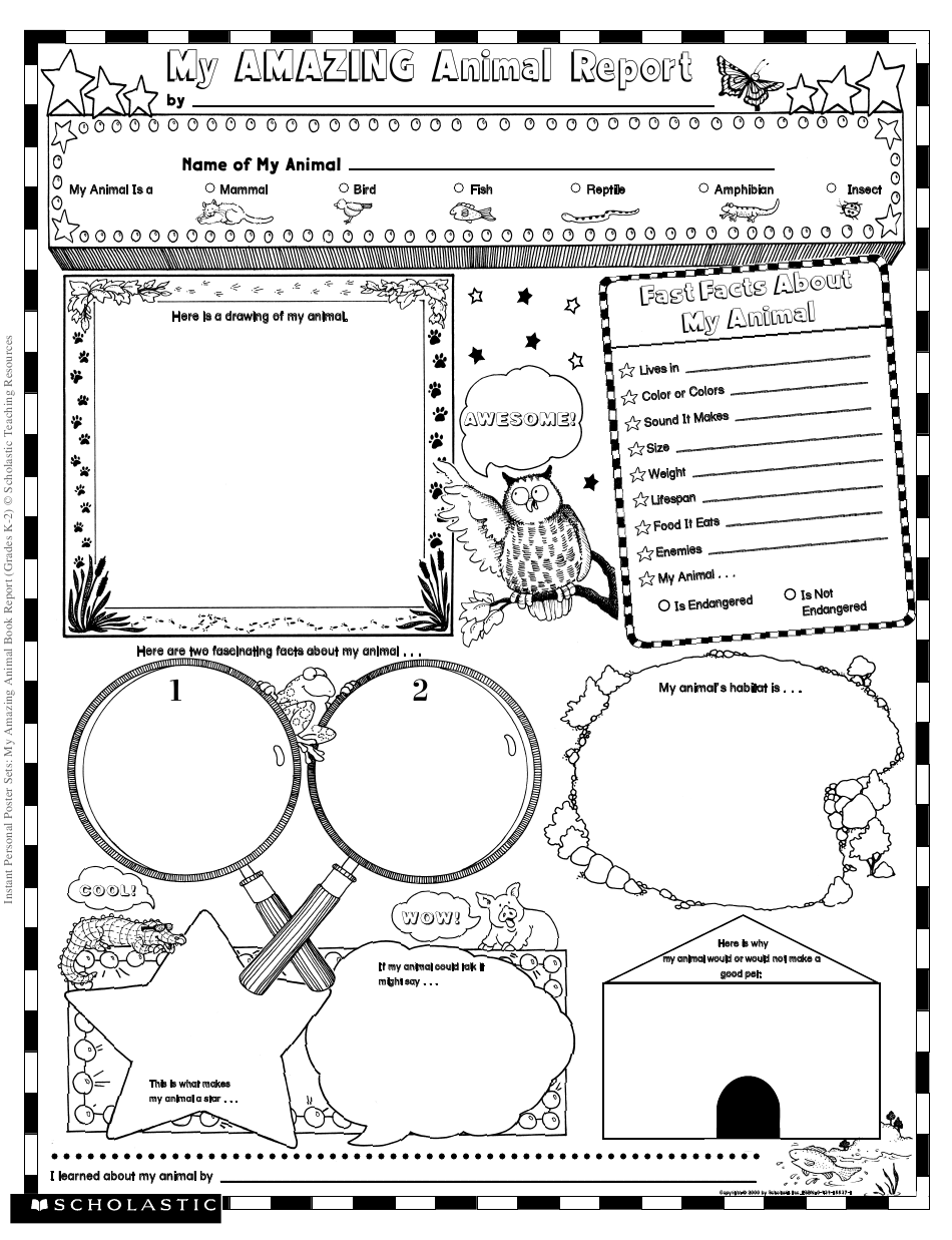 Detail Animal Report Template 4th Grade Nomer 24