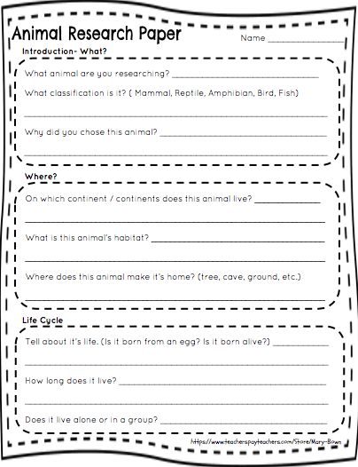 Detail Animal Report Template 4th Grade Nomer 6