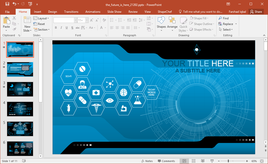 Detail Animated Futuristic Powerpoint Template Free Download Nomer 2