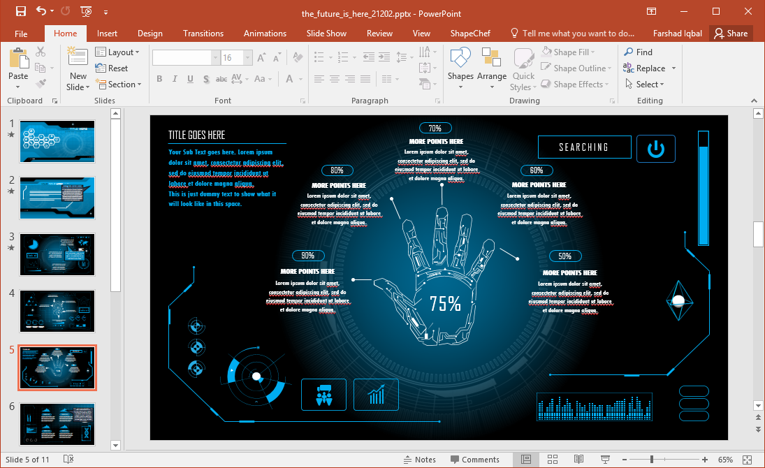 Detail Animated Futuristic Powerpoint Template Free Download Nomer 7