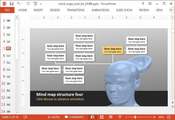 Detail Animated Mind Map Powerpoint Template Nomer 6