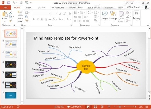 Detail Animated Mind Map Powerpoint Template Nomer 48