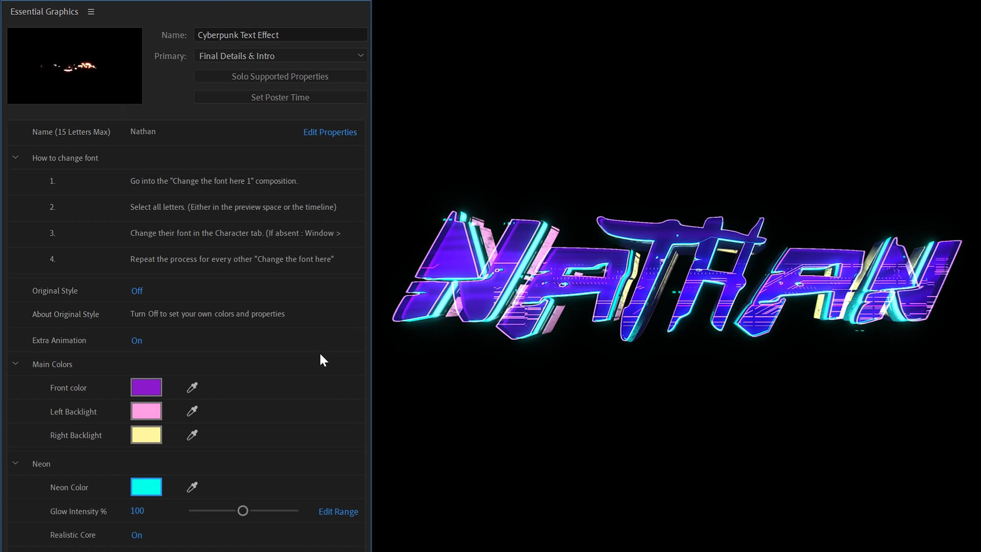 Detail Animated Text After Effects Template Free Nomer 48