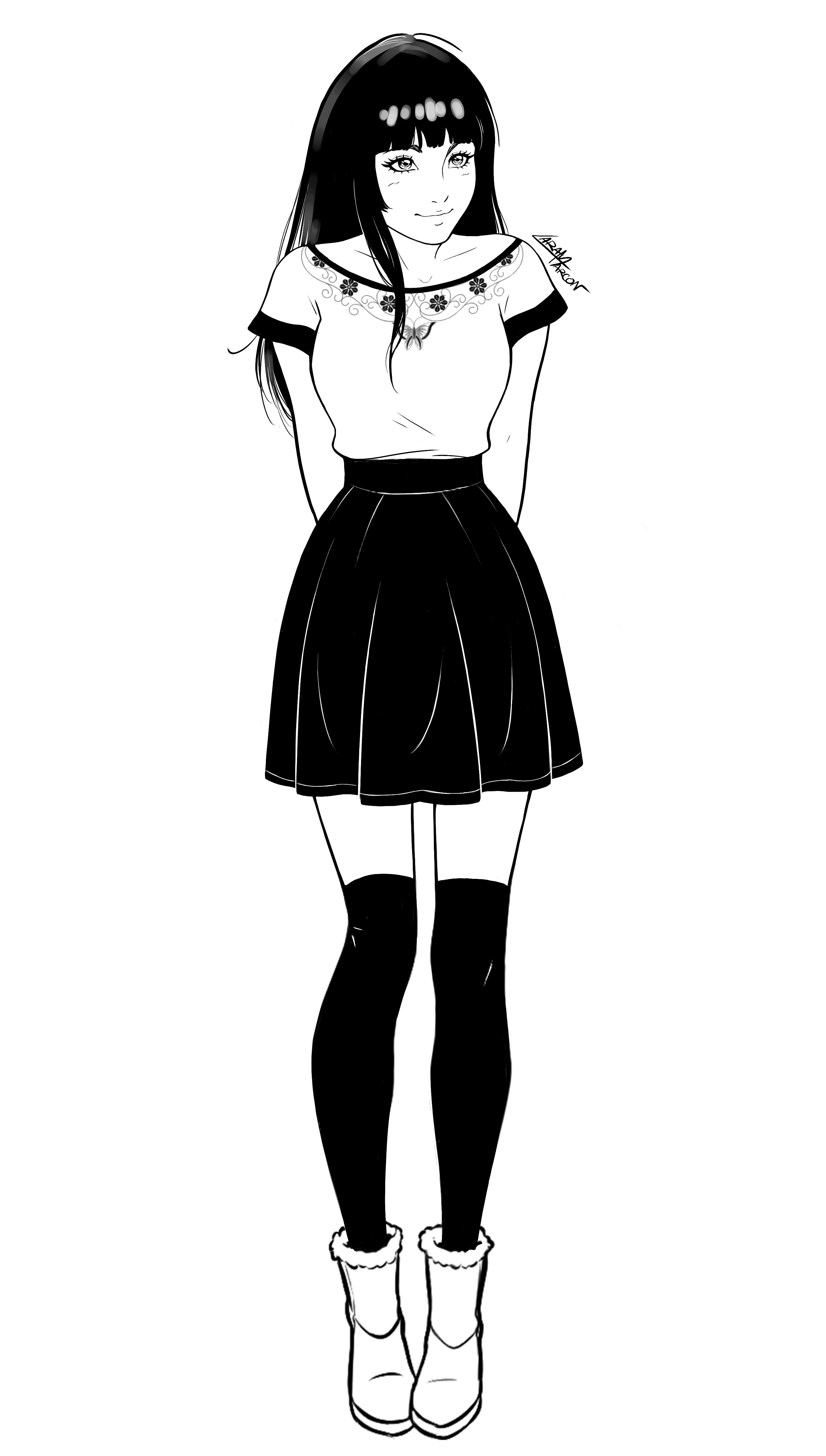 Detail Anime Girl Black And White Nomer 8