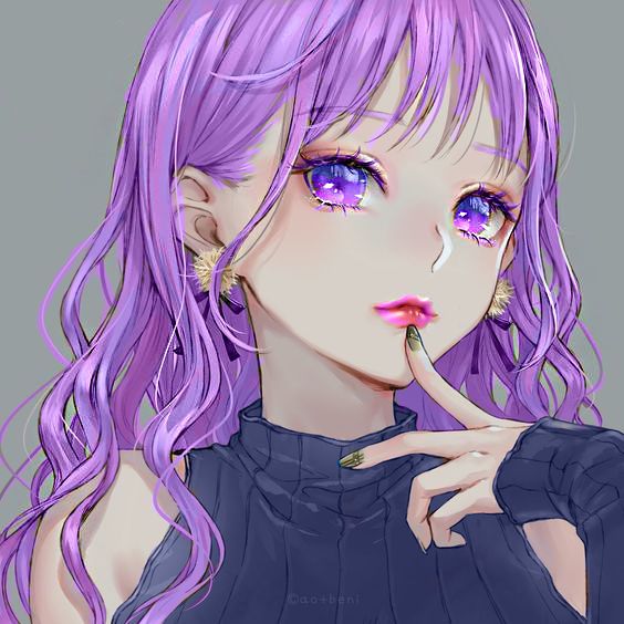 Anime Girl Purple Hair - KibrisPDR