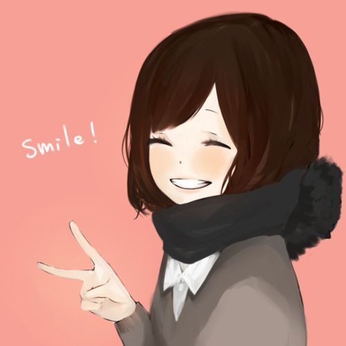 Anime Girl Smiling - KibrisPDR