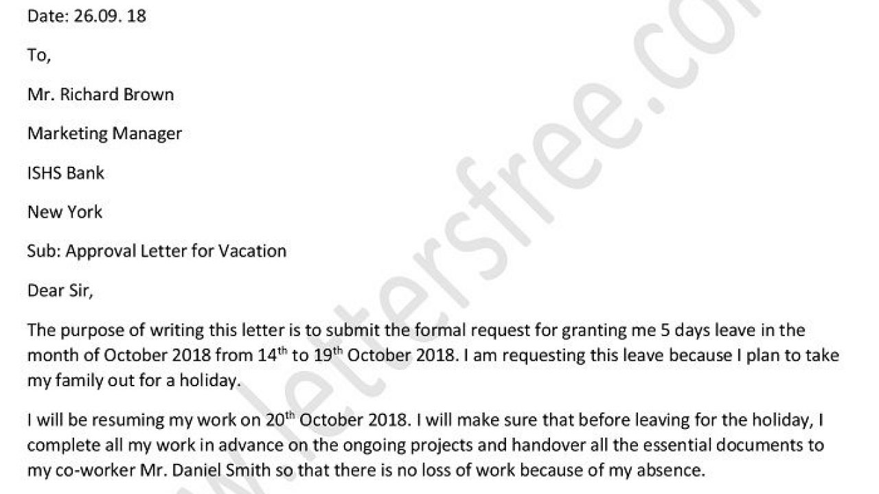 Detail Annual Leave Request Email Template Nomer 33