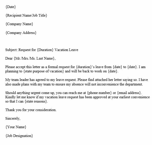 Detail Annual Leave Request Email Template Koleksi Nomer 9