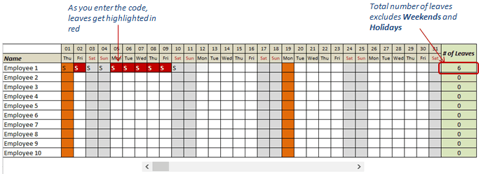 Detail Annual Leave Template Nomer 10