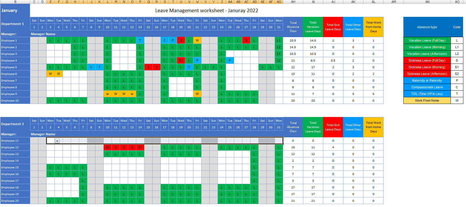 Detail Annual Leave Template Nomer 3