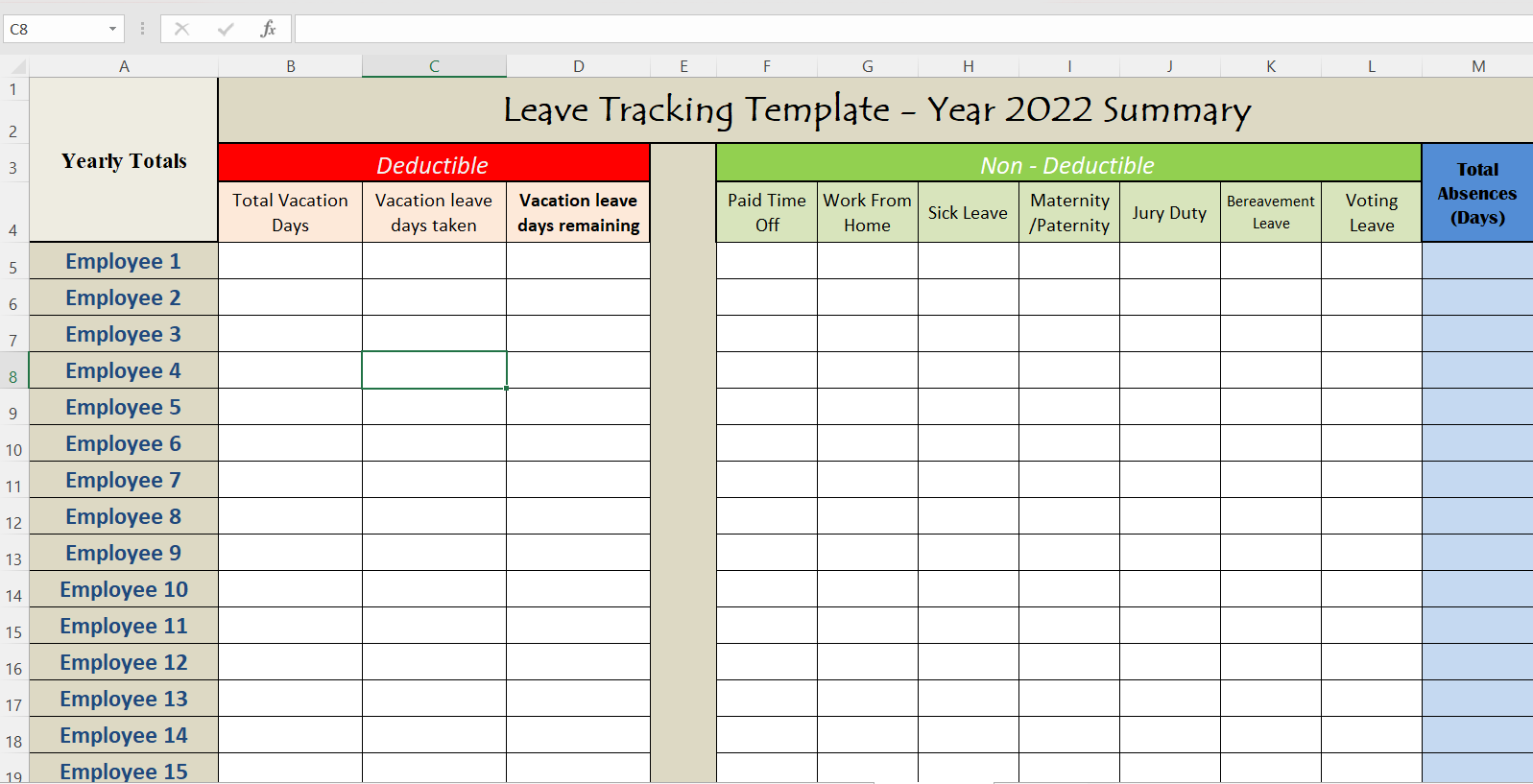 Detail Annual Leave Template Nomer 5