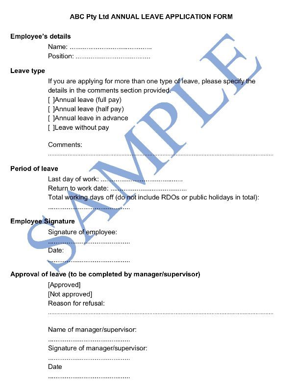 Detail Annual Leave Template Nomer 46