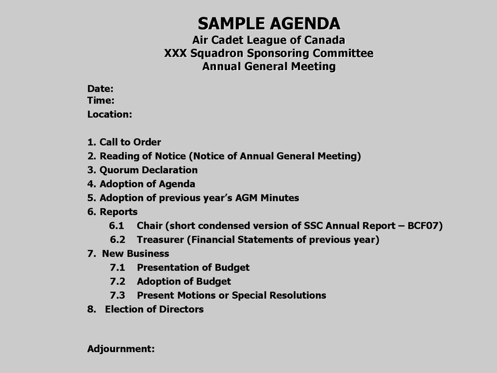 Detail Annual Shareholders Meeting Agenda Template Nomer 19